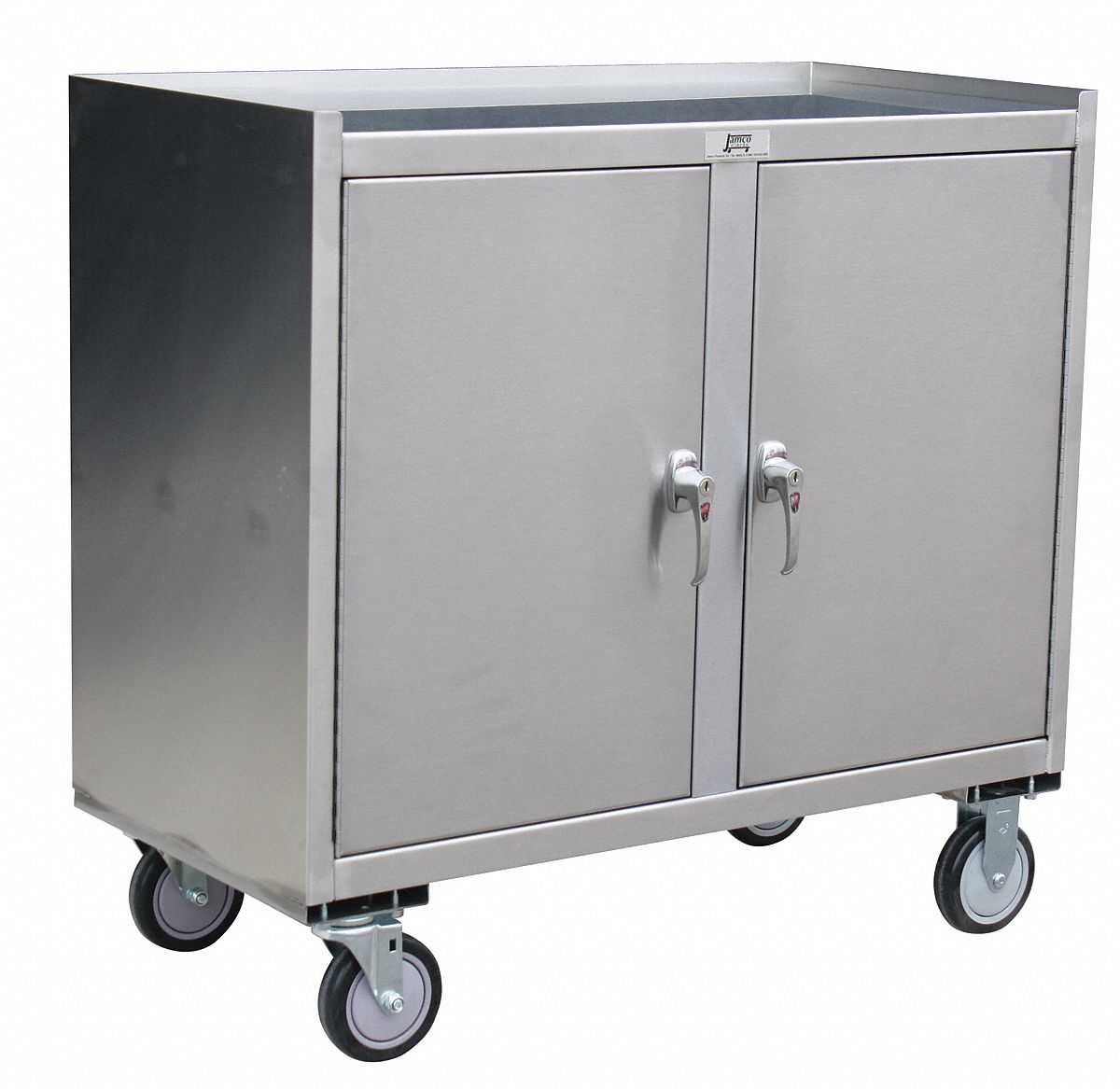 Mobile Cabinet Workbench: 37 in x 21 in, Stainless Steel, 1, 200 lb Overall Load Capacity