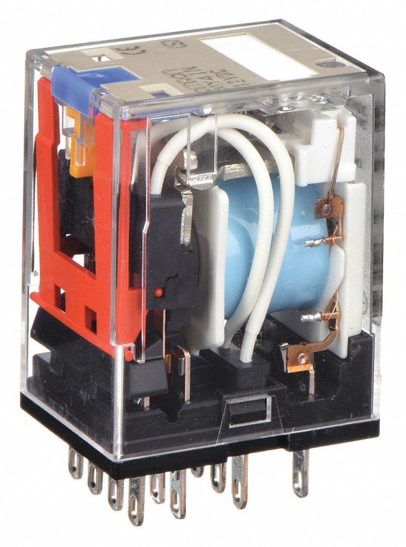 RELAIS, 4PDT, ALLIAGE D'ARGENT, 5 A, 12 V CC, ENFICHABLE, 14 GOUPILLES