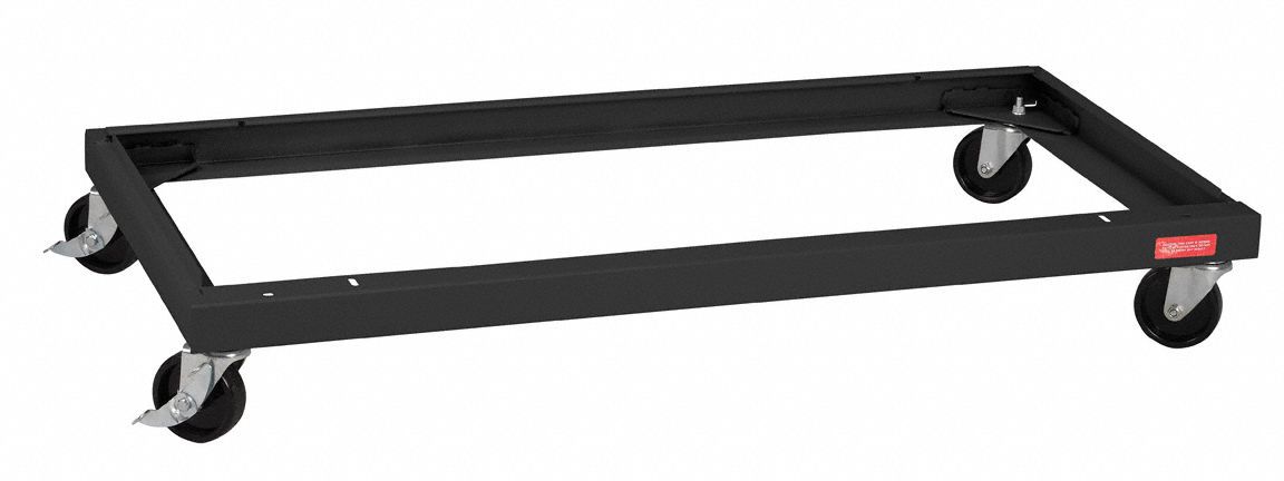 Caster Kit: 36 in x 24 in, 6 3/4 in Overall Ht, 4 Casters, For 24 in Cabinet Dp, Black