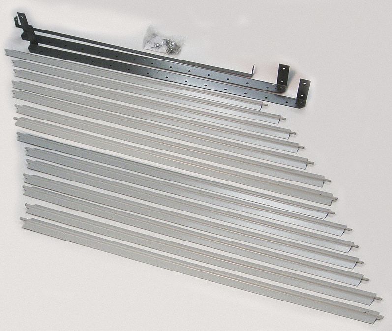 DAYTON Vertical Louver Kits, Steel, Gray, 31 11/16 in x 33 1/4 in x 3 5/8 in 5ZKD75ZKD7