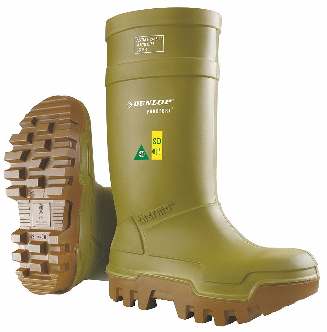 DUNLOP Botas Hasta la Rodilla de Poliuretano con puntera de Acero Hombre Talla 9 Verde Botas de Caucho 5ZKJ0 E662843 Grainger Mexico