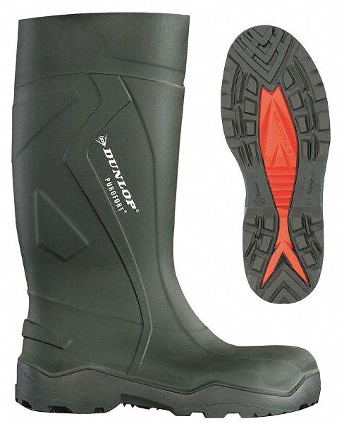 BOTTES AU GENOU, HOMMES, POINTURE 9, PUR/PUROFORT, NOIR/VERT, 16 PO H, CSA/ASTM, BOUT EN ACIER