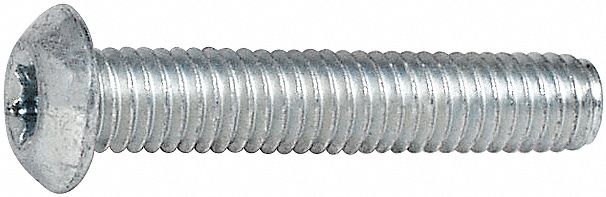 Machine Screw: 3/8"-16 Thread Size, 1 in Lg, Grade 5.1, Steel, Armour Protek™, Button, 50 PK