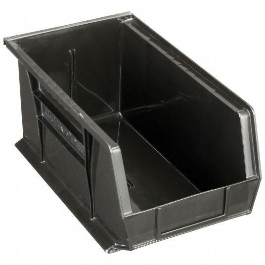 AKROMILS, 8 1/4 in x 14 3/4 in x 7 in, Black, ESD Conductive Bin