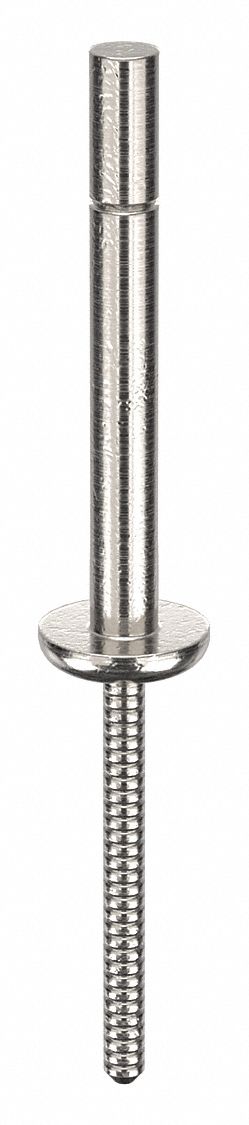 Blind Rivet, 1 37/200" L, 3/16" dia, PK500: Inch, 1 3/16 in Overall Lg, 1 3/16 in Body Lg, 500 PK