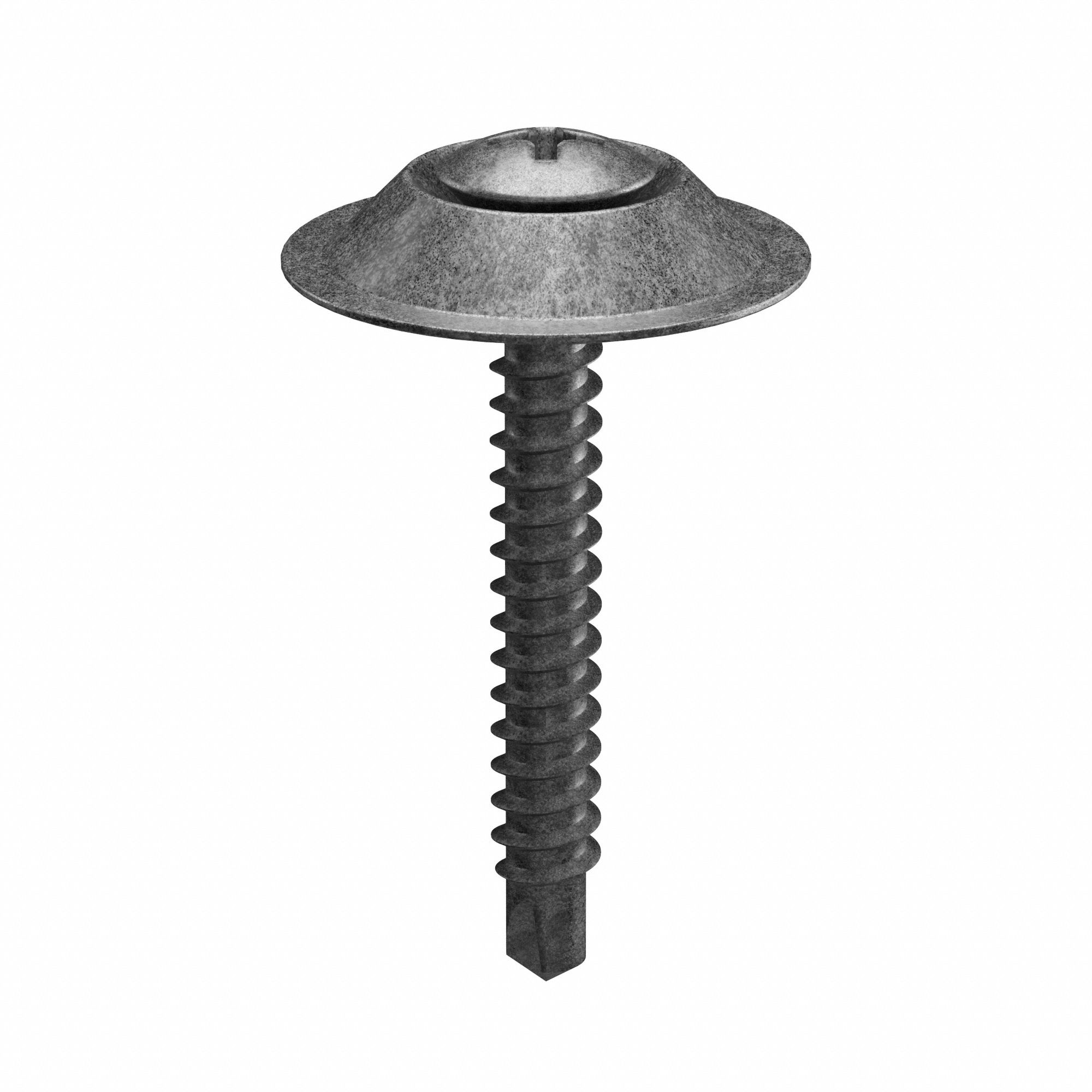 Self-Drilling Screw: #8 Size, 1 1/4 in Lg, Black Finish, Steel, Trim, Phillips, 50 PK