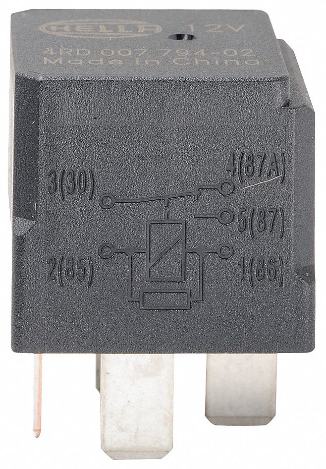 GRAINGER APPROVED Automotive Relay, 12VDC, 20A @ 12V, 5 Pins, SPDT, Pin