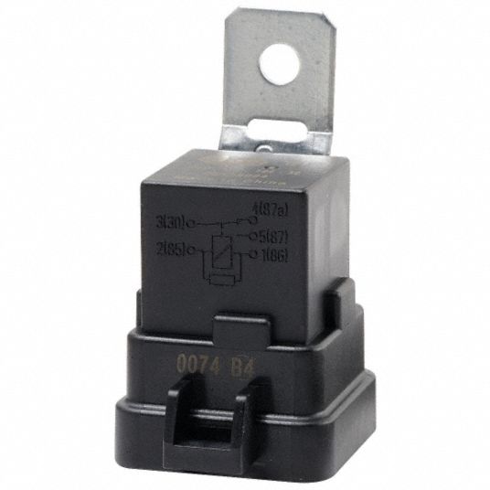 GRAINGER APPROVED Automotive Relay, 12V DC Coil Volts, 24A @ 12V DC