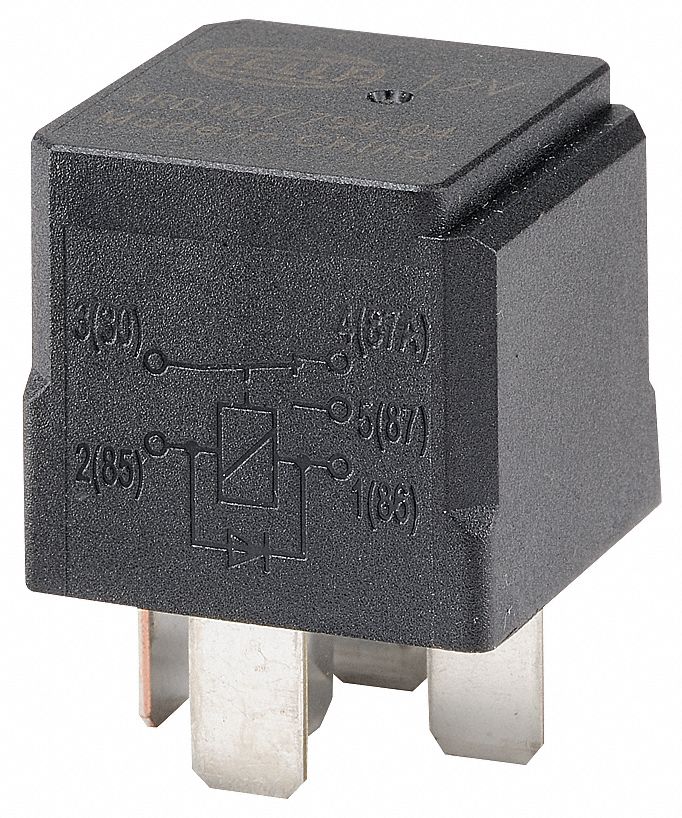 GRAINGER APPROVED Automotive Relay, 12V DC Coil Volts, 20A 12V DC