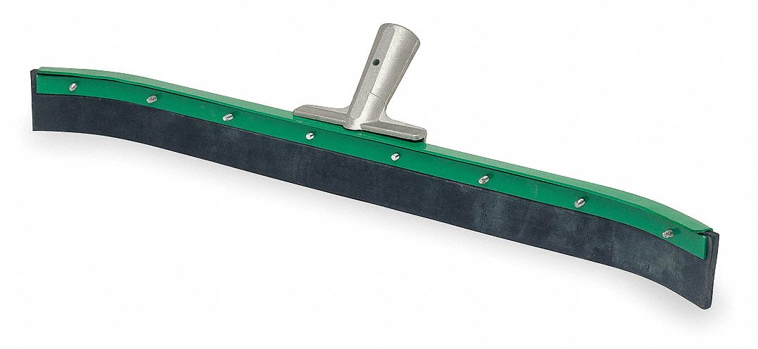 36 inW Curved Rubber Floor Squeegee Without Handle, Black/Green - Grainger