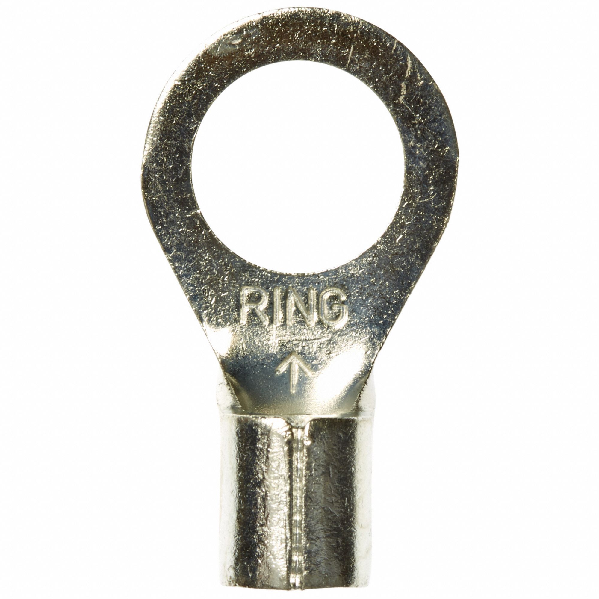 Ring Terminal: Bare, 3/8 in Stud Size, 8 AWG to 8 AWG Wire Sizes, 1, 000 V