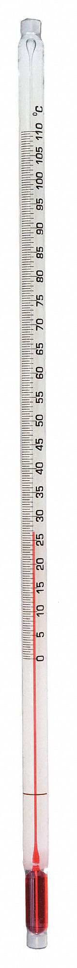 ASTM Equivalent Glass Thermometer, Non-Hazardous, Non-Certified, 14C,  Partial Immersion, SafetyBlue, Paraffin Wax Melting Point