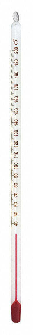 Liquid In Glass Thermometer: 35°C to 180°C, Full Immersion, 180 mm Immersion Dp, Celsius