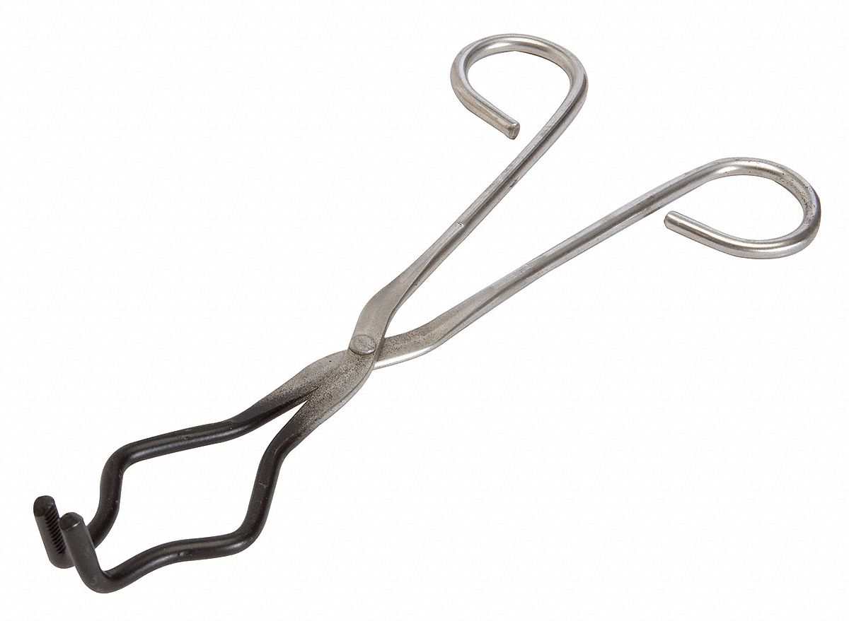 9 in Overall Lg, Stainless Steel, Crucible Tongs 5ZPT45ZPT4 Grainger