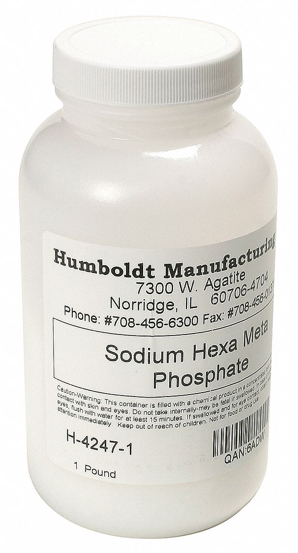 Sodium Hexametaphosphate: Lab, 1 lb, 50813-16-6, Greater Than 99, Reagent, Powder, Bottle, 1