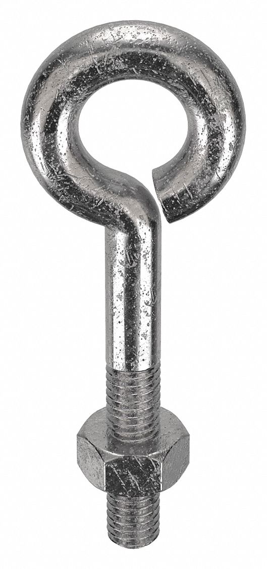 304 Stainless Steel, Plain, Routing Eye Bolt 5ZU6007255 7 Grainger
