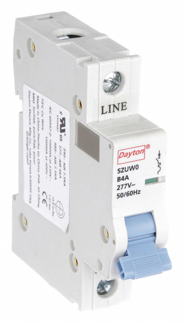 IEC Supplementary Protector: 4 A Amps, 5kA at 277V AC, Screw Clamp, B