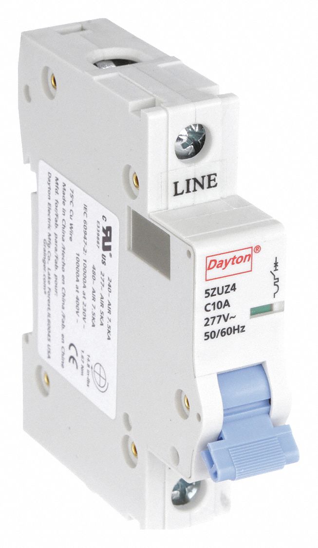 IEC Supplementary Protector: 10 A Amps, 5kA at 277V AC, Screw Clamp, C