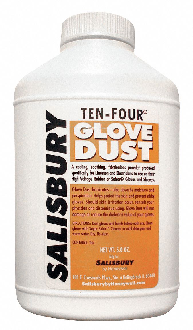 GLOVE DUST POWDER, 1 BOTTLE, 5 OZ CONTAINER SIZE, WHITE