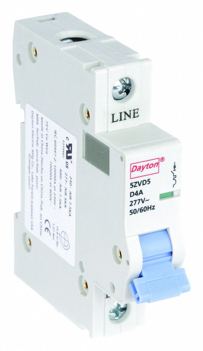IEC Supplementary Protector: 4 A Amps, 5kA at 277V AC, Screw Clamp