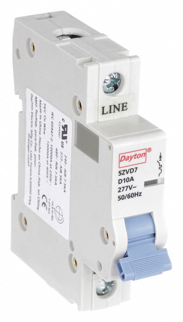 IEC Supplementary Protector: 10 A Amps, 5kA at 277V AC, Screw Clamp