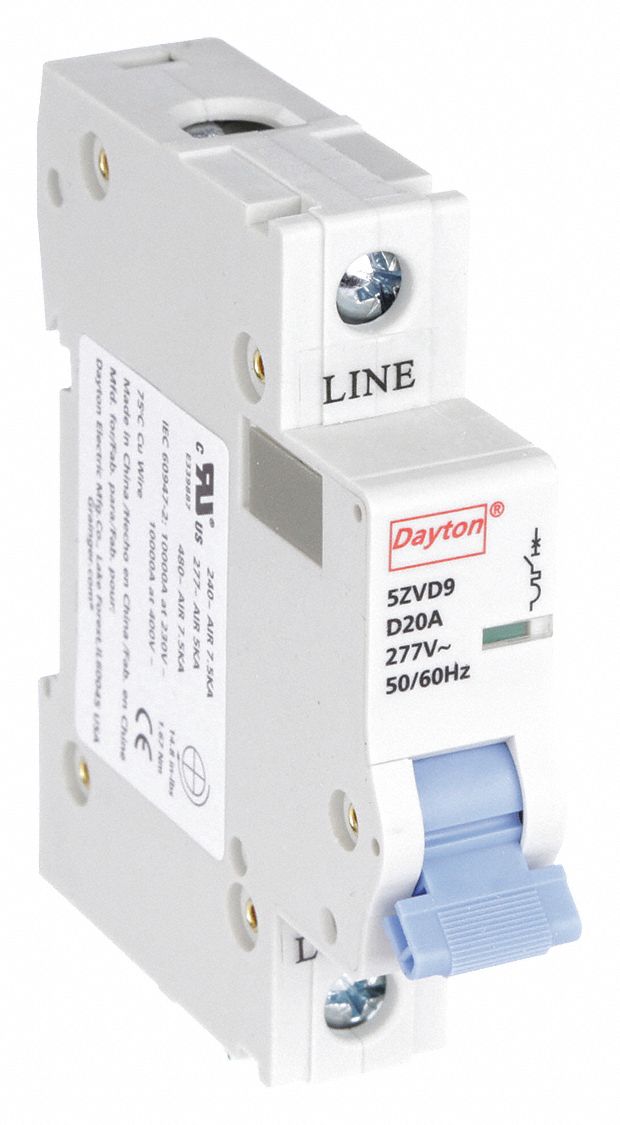 IEC Supplementary Protector: 20 A Amps, 5kA at 277V AC, Screw Clamp