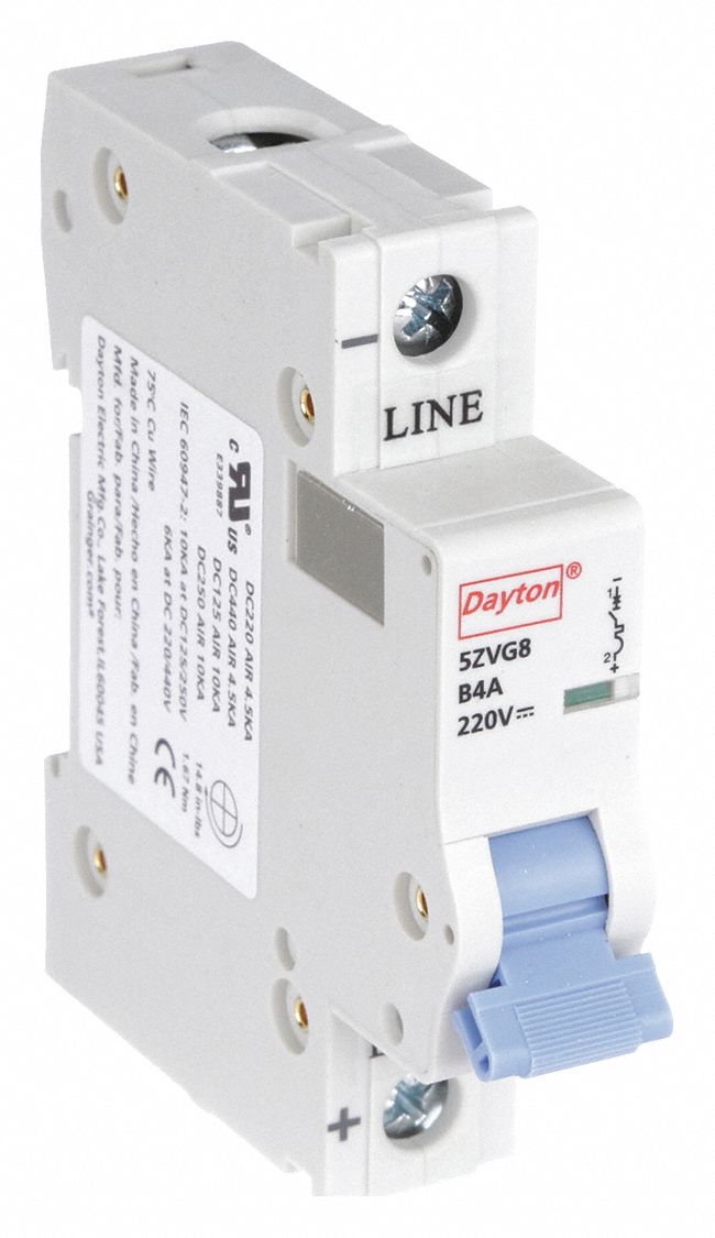 IEC Supplementary Protector: 4 A Amps, 220V DC, 10kA at 220V DC, Screw Clamp