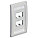FACEPLATE,SINGLE GANG,4 PORTS,OFF W