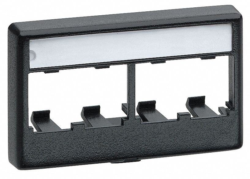 Wall Plate, Furniture, 4Ports, Black