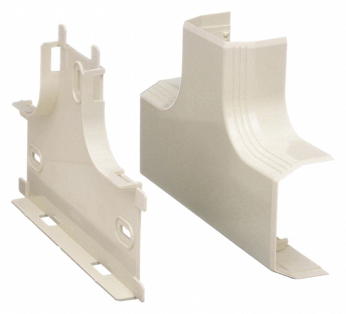 TEE, FOR T45 RACEWAYS, 2½ IN W, 1¼ IN H, PLASTIC, OFF WHITE, FOR 3000 SERIES RACEWAYS