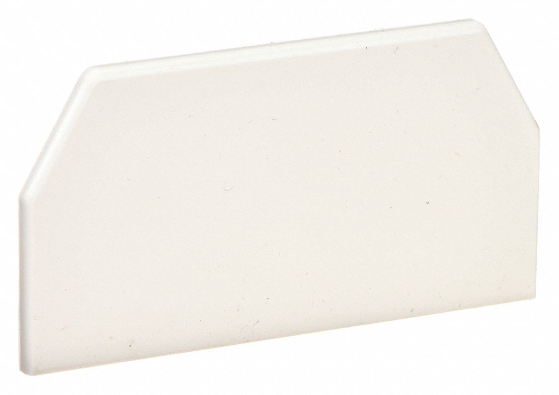 END CAP, FOR T45 RACEWAYS, 2½ IN W, 1¼ IN H, PLASTIC, OFF WHITE