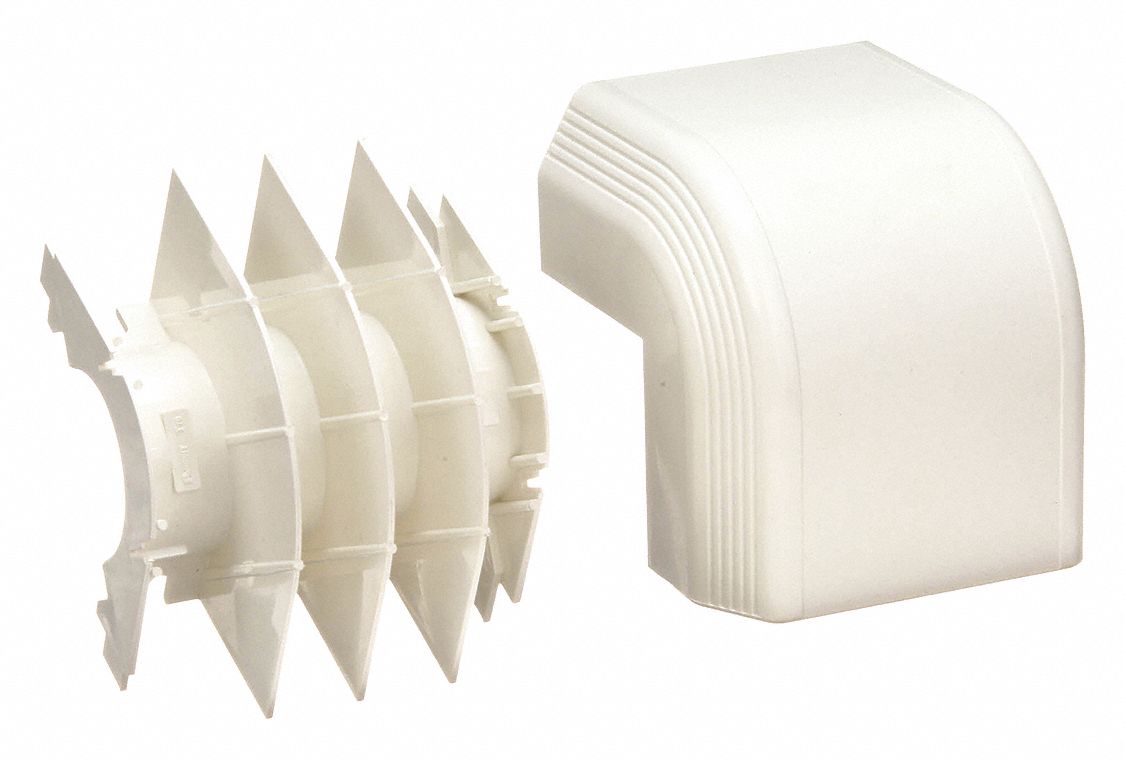 Outside Corner: T-70, 4 in Wd, 1 3/4 in Ht, Plastic, Off White