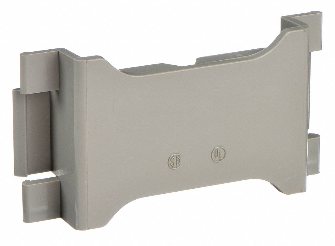 Wire Retainer: T-70, 4 in Wd, 1 3/4 in Ht, Plastic, Gray