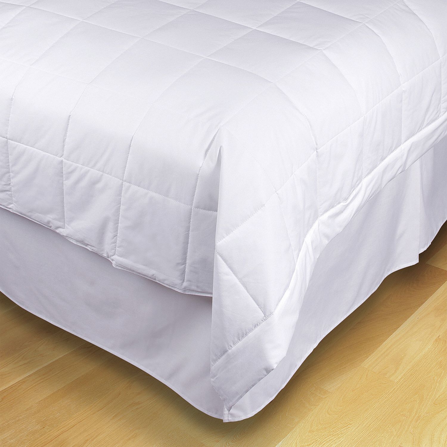Filled Blanket: King, White, 108 in Wd, 90 in Lg, Reuse-Recycled Cotton Cover/Polyfill, 2 PK