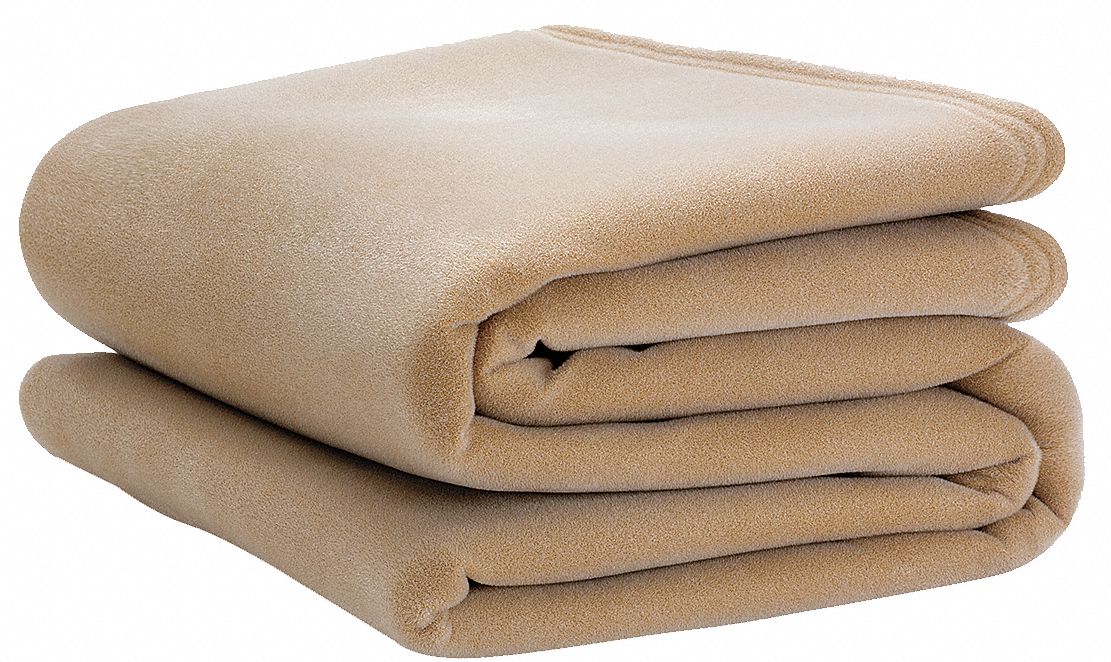 BLANKET,TWIN,66X90 IN.,TAN,PK4