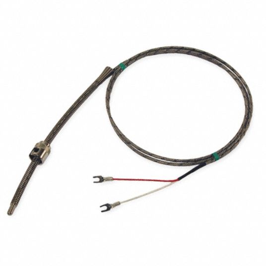 Type J, Rounded Tip, Spring Adjustable Thermocouple - 5ZY15