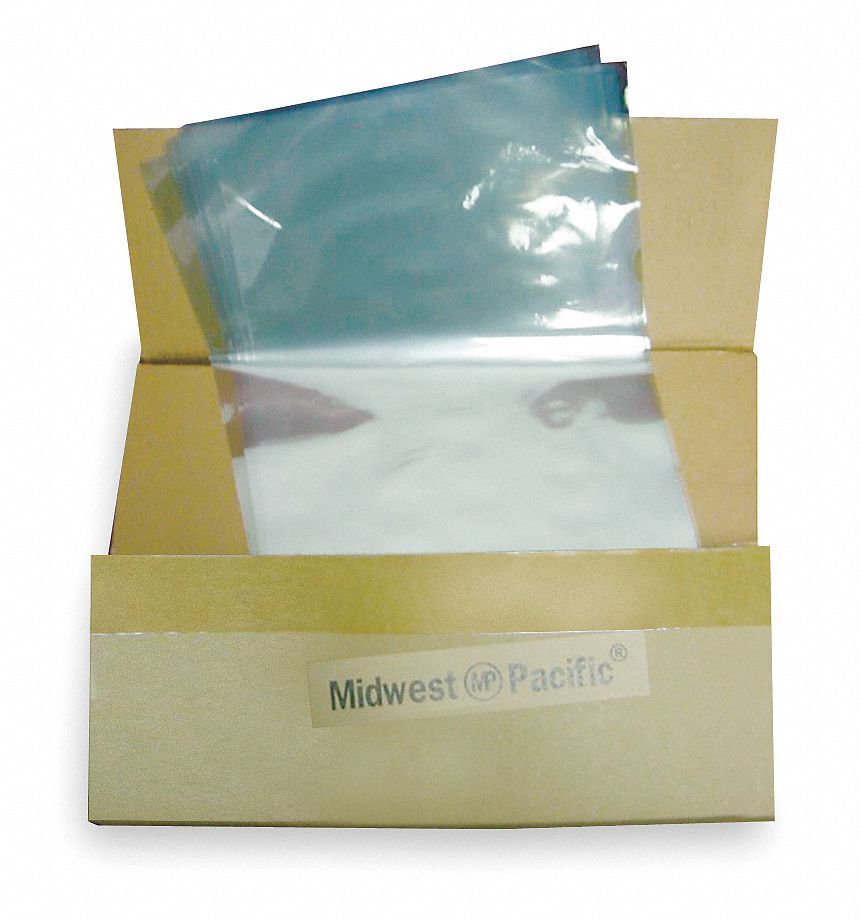 GRAINGER APPROVED Shrink Wrap Bags, PVC, Width 8 in, PK 500 5ZZ55