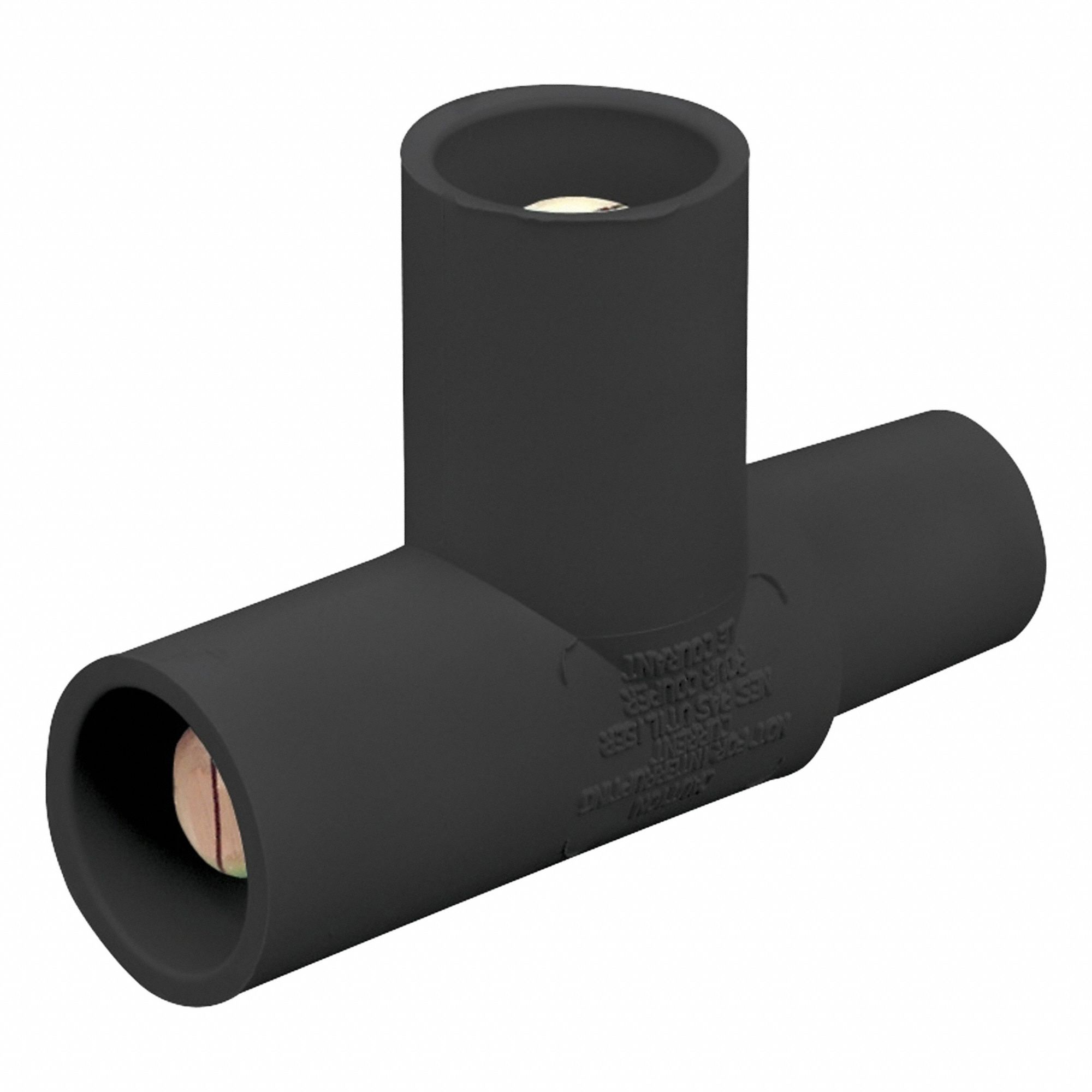 Tee Adapter: Male-Male-Female, 400 A, Black