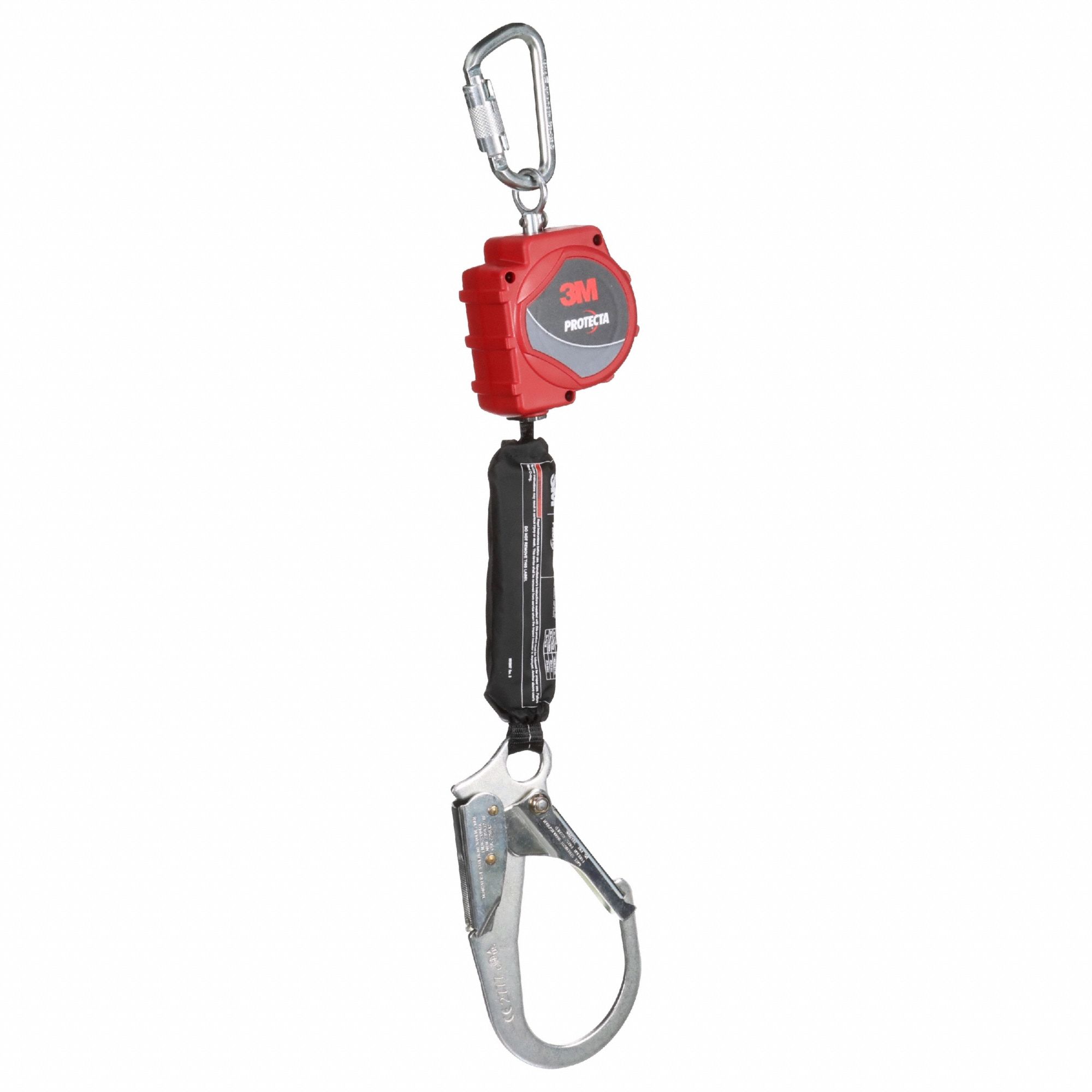 Self-Retracting Lifeline: Steel Carabiner Anchor, Harness Steel Rebar Hook, 11 ft Line