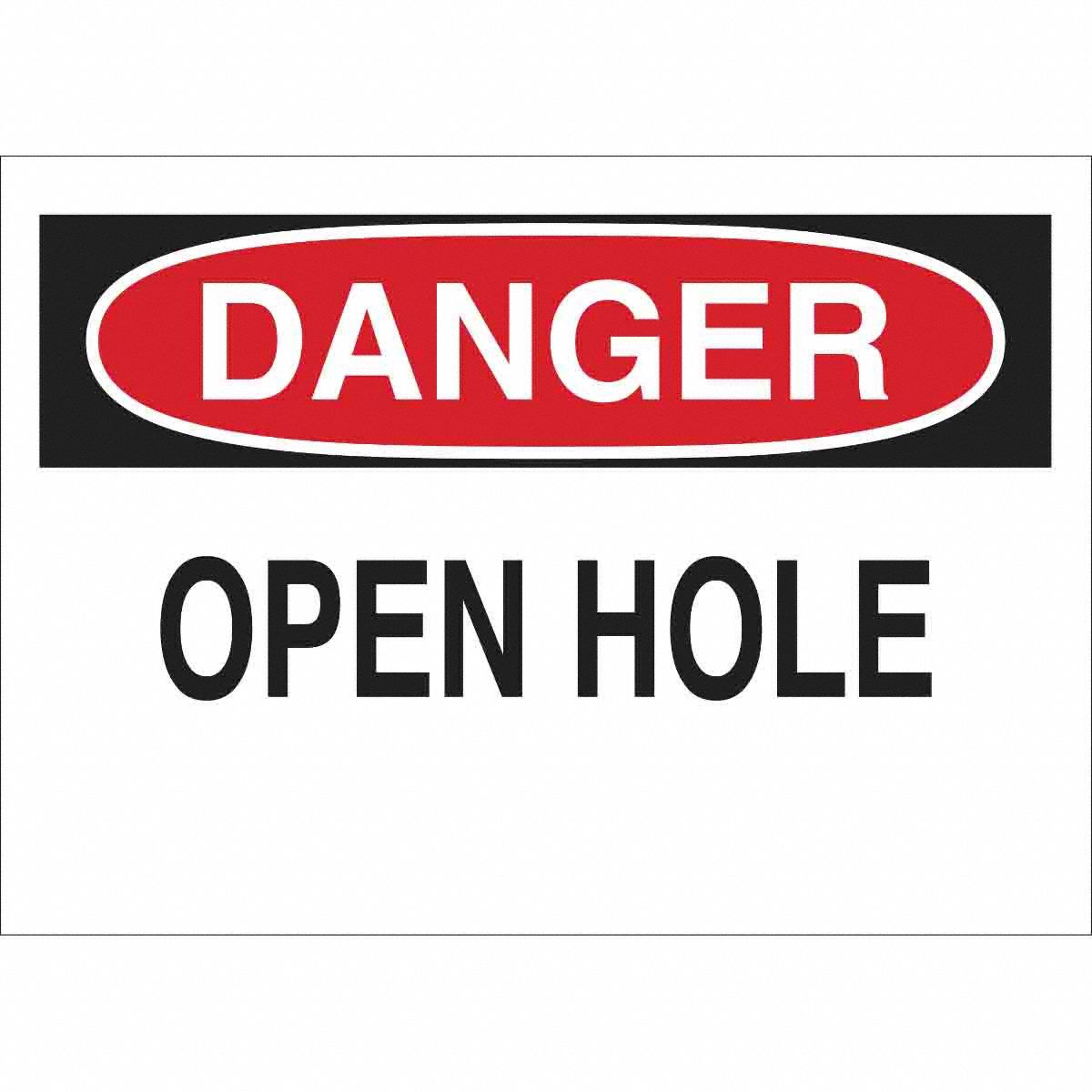 B1207X10REDBLK/WHTDANGER OPEN HOLE