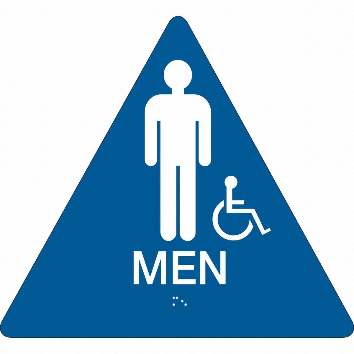 SIGN CA RESTRM MEN/GRP 11TRIANGLE BLU/WT