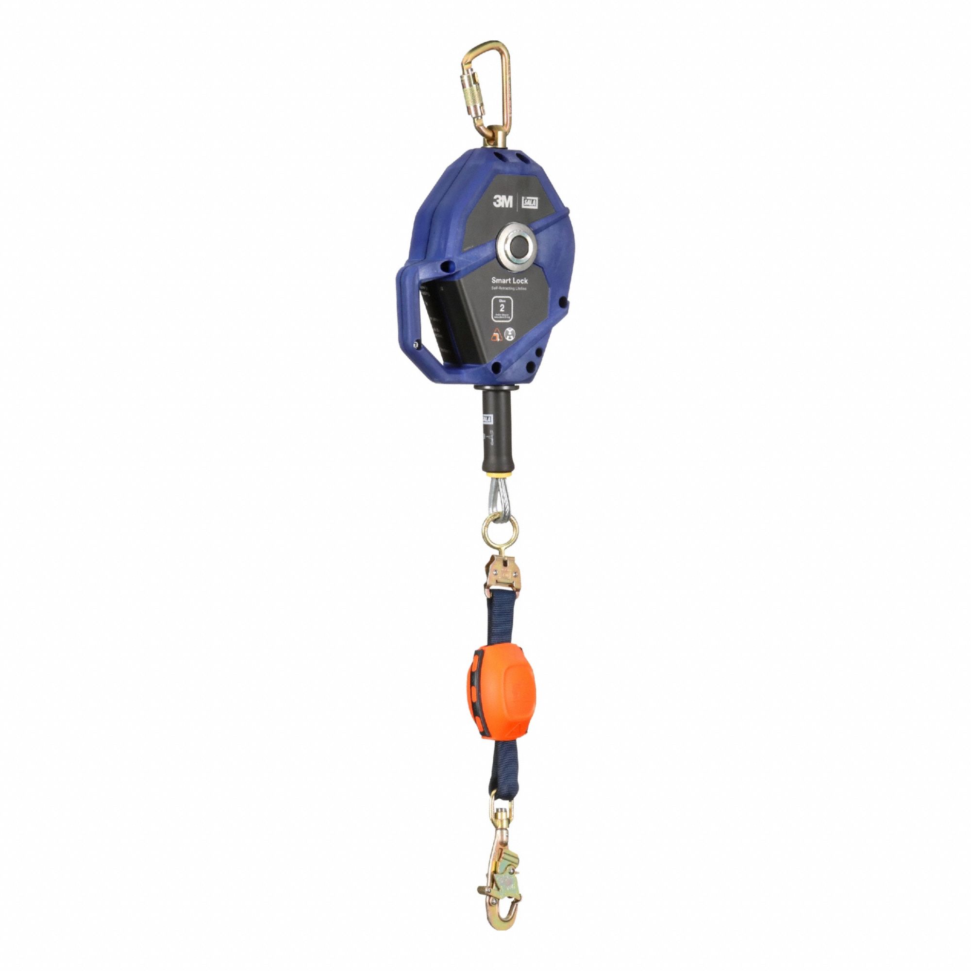 Self Retracting Lifeline: Steel Carabiner Anchor, Harness Steel Swivel Snap Hook, Sealed