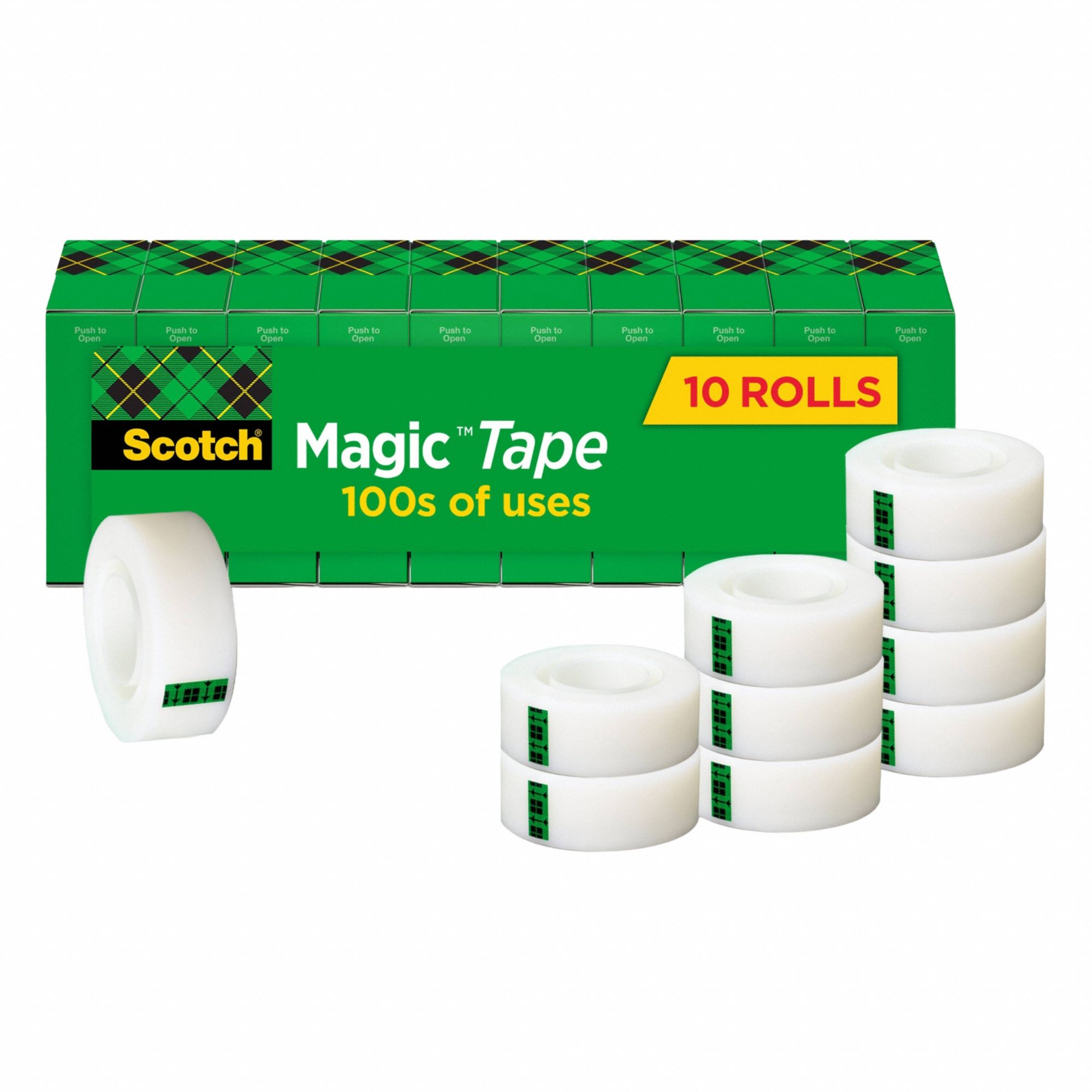 Office Tape: 3M™ Scotch™, 810, 3/4 in x 83 ft, 1 in Tape Core Dia, Transparent, Matte, 3M™, 10 PK