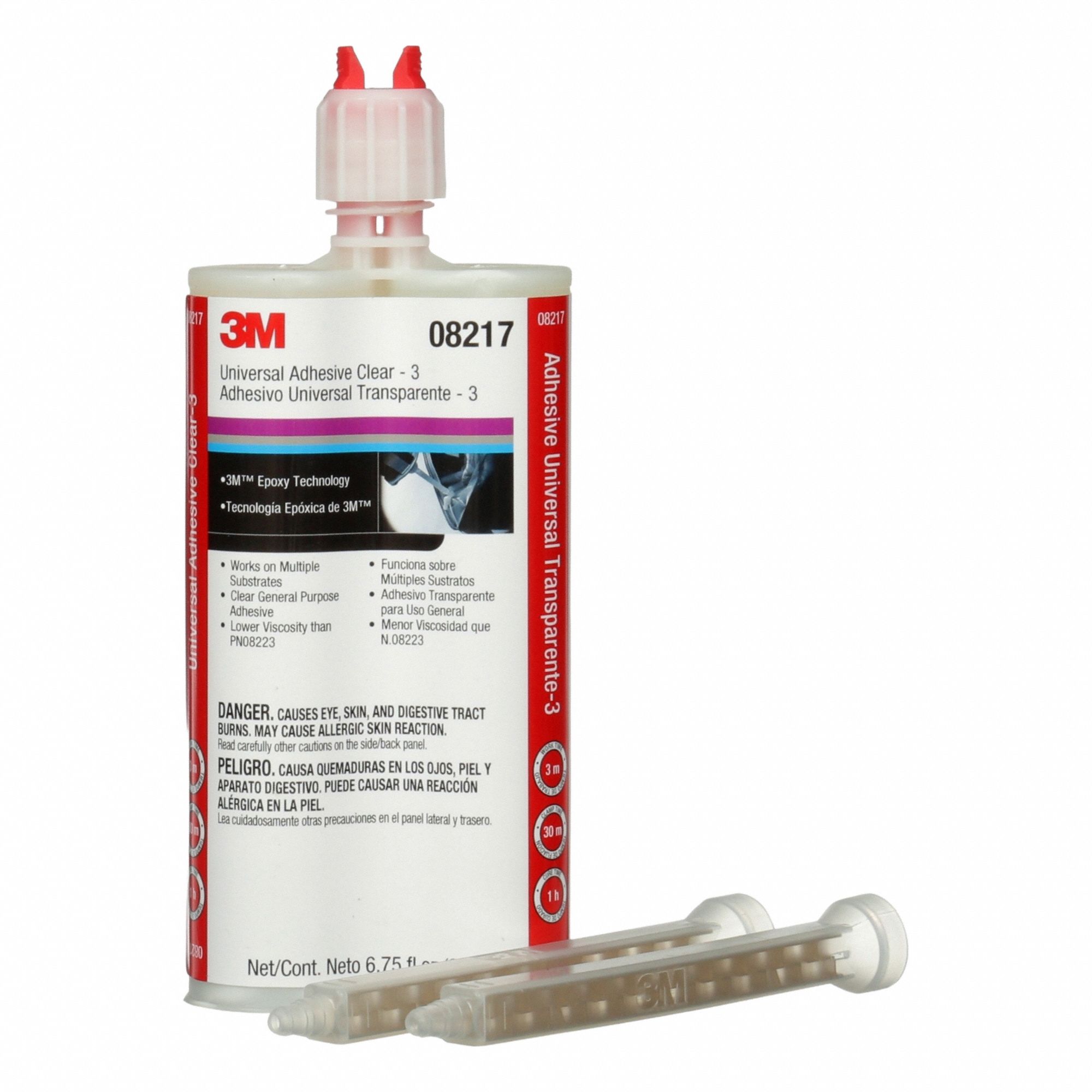 Universal Adhesive Clear: 200 mL, Cartridge, Clear, Ready-to-Mix, -20°F to 180°F