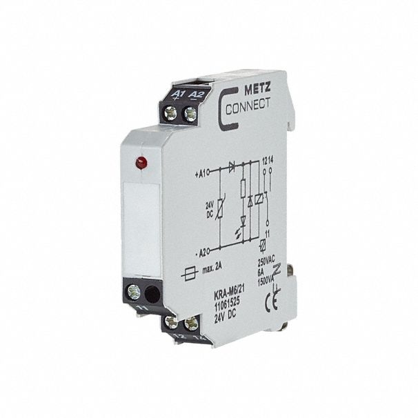 Changeover Contact: DIN Rail Mounting, 1 Outputs, 24V DC, 13 mA Current Rating