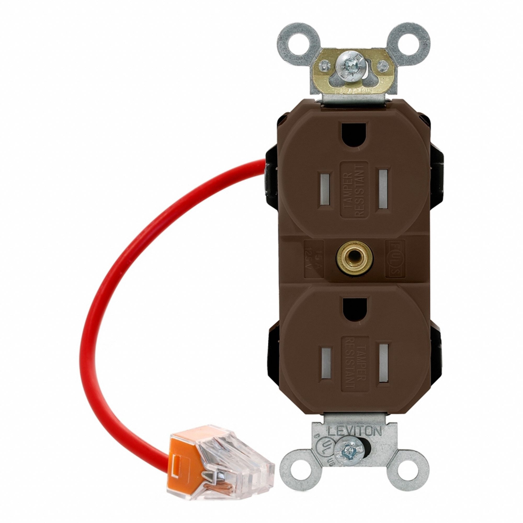 Lev-Lok Rec 15A 125V TR 1Mrk-Ctrl Brn