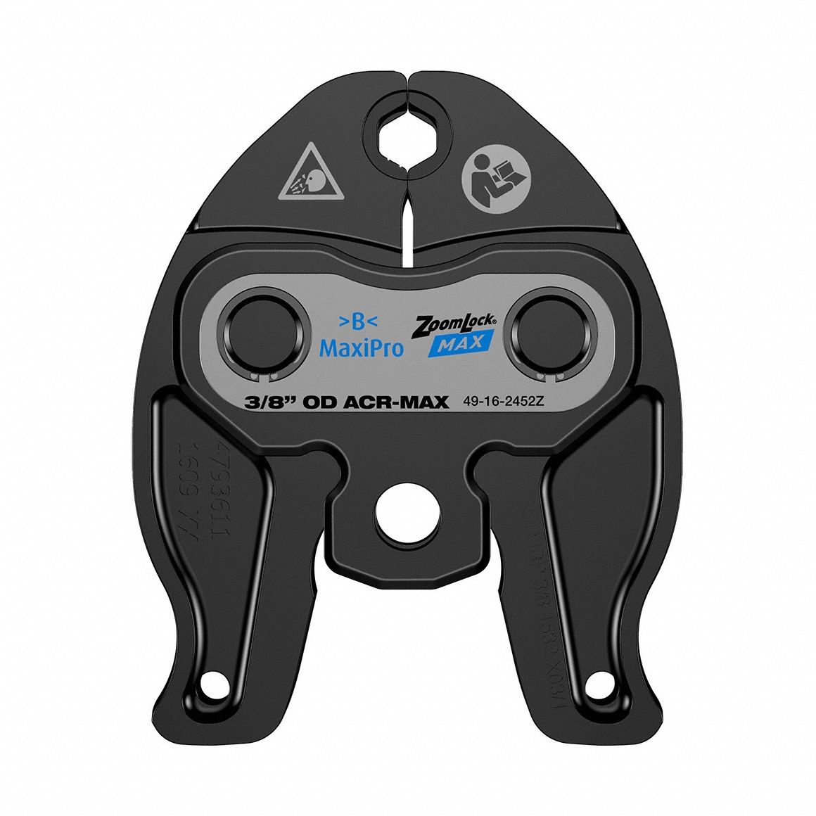 Press Jaw: 3/8 in Pipe, Forged Steel, For ZoomLock® MAX, Compact Tool Types