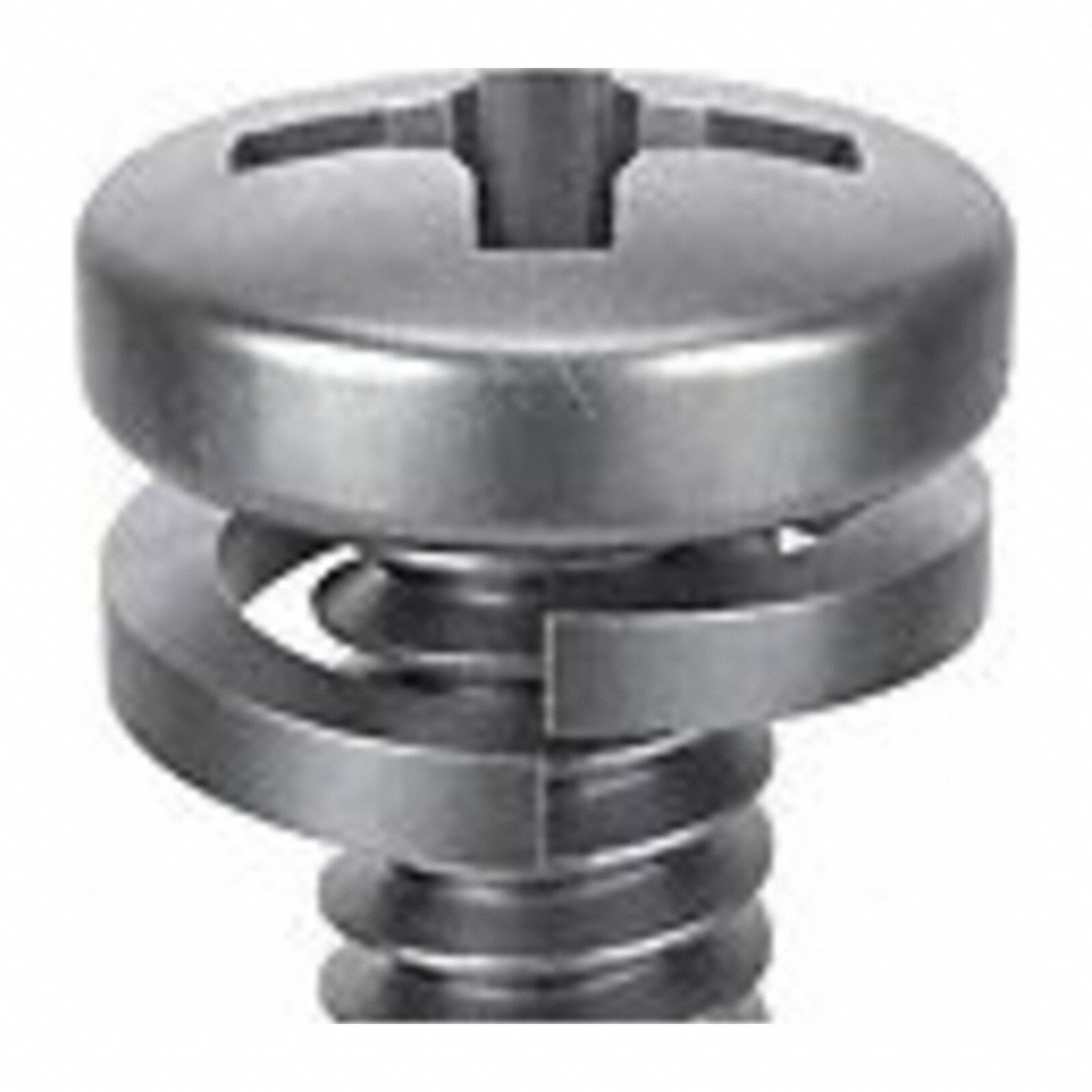 SEMS Screw: Split Lock, #4-40 Thread Size, 1/2 in Lg, Stainless Steel, Passivated, Pan, 25 PK