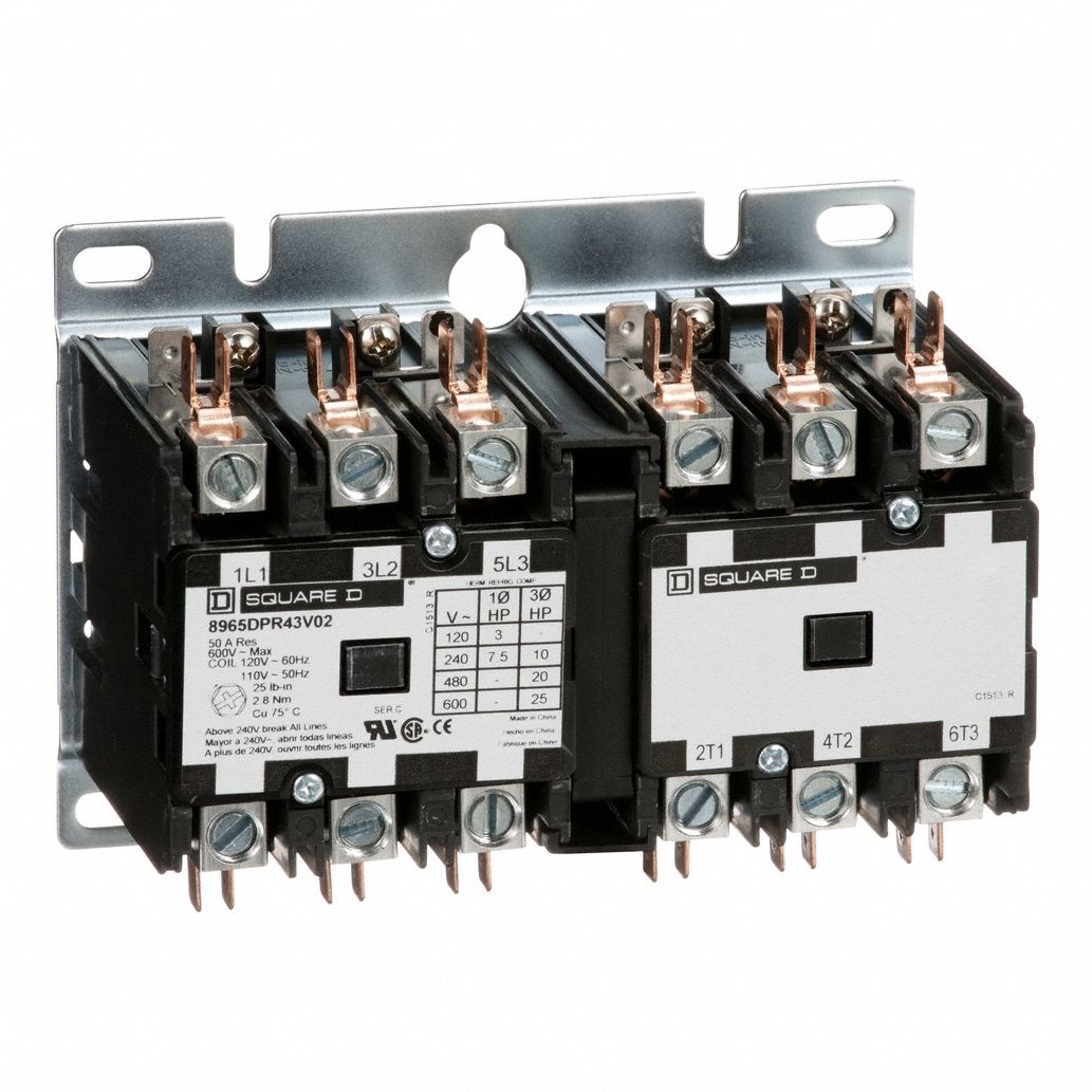 Hoist Contactor: 3 Poles, 24V AC, 40 A, Reversing, Std Contactor Frame Size
