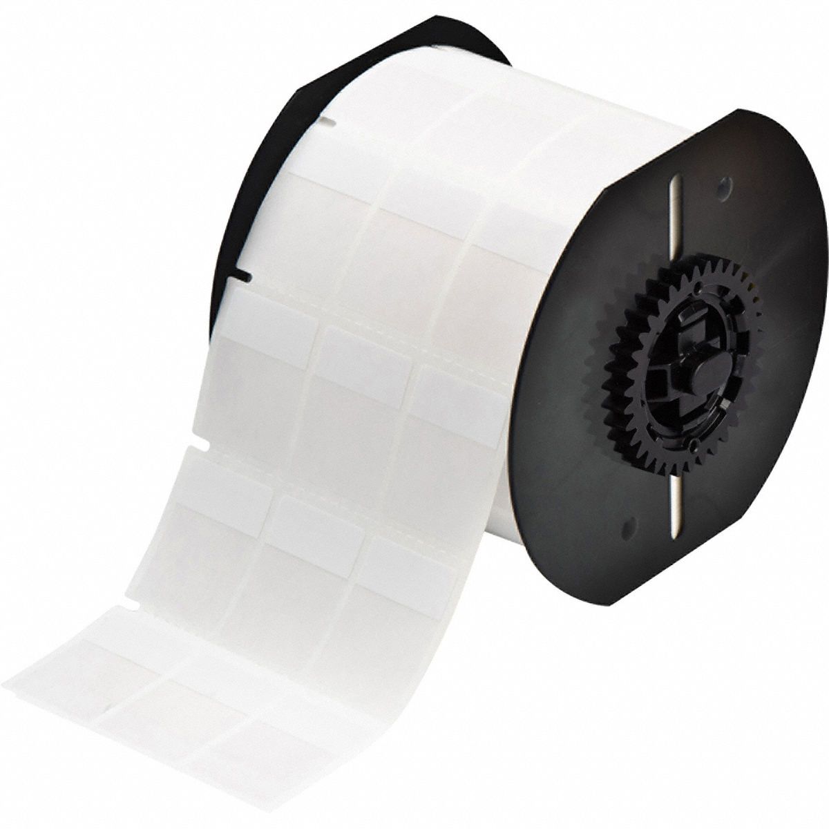 Wraparound Label: 1 7/16 in x 1 in, Vinyl, White (Matte), For 28 AWG to 20 AWG Wire Gauge